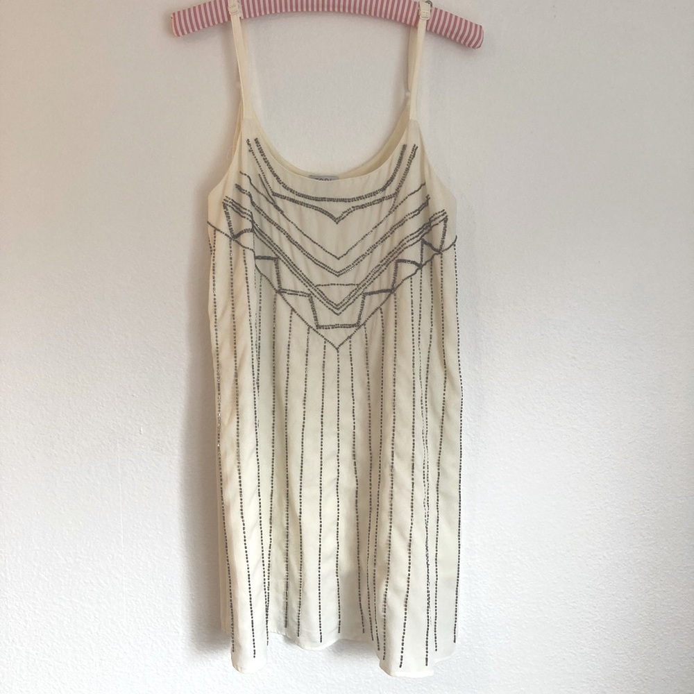 White TOBI beaded boho dress